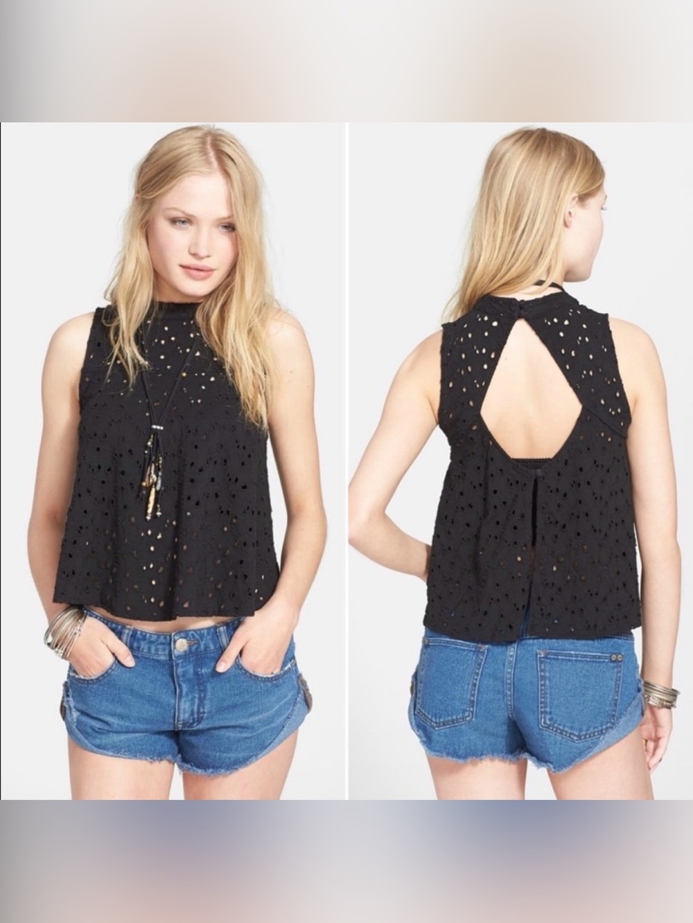 Free People Eyelet Top